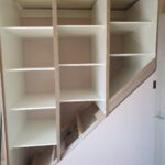Angled wardrobe shelving