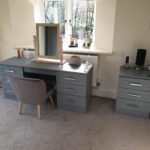 Free standing Dust Grey Shaker style dressing table and bedside table