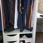 Interior fitted with hanging space, drawers and shelving