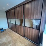 Linea Opera Walnut Wardrobe 4 door sliding doors with mirrors