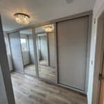 Shaker Slide Cashmere Wardrobe - 4 doors with 2 mirrors - grey