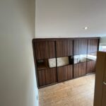 Walnut 4 door sliding wardrobe with mirrors