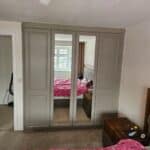 Wardrobe - Stone Grey with Mirrors