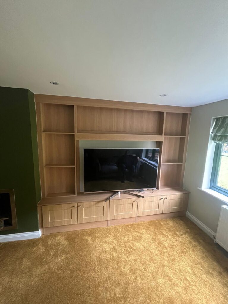 Traditional Media Wall - Oak