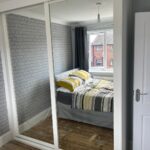 2 door sliding wardrobe with full length mirrors - White