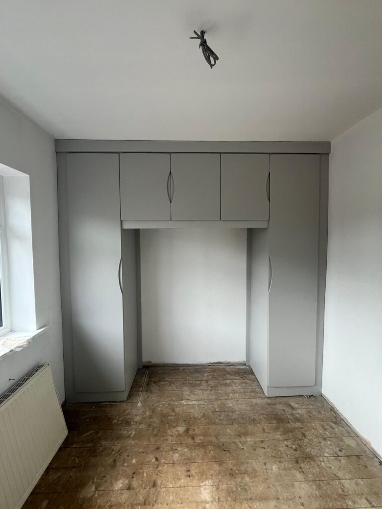 5 door over bed bridge cabinets - Grey