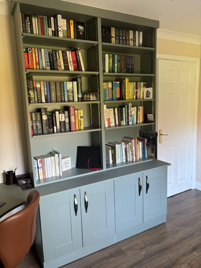 Fitted home office cupboards and adjustable shelving