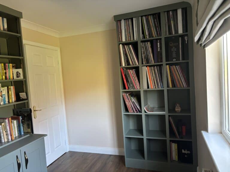 Reed green, shelving