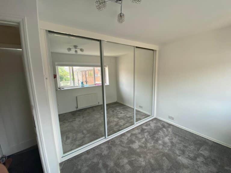 Three Sliding Door Wardrobe - White