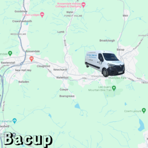 map showing Creative Joinery's van in Bacup, Rossendale