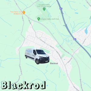may showing Creative Joinery's van in Blackrod, Bolton