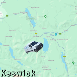 Map showing Creative Joinery's van in Keswick