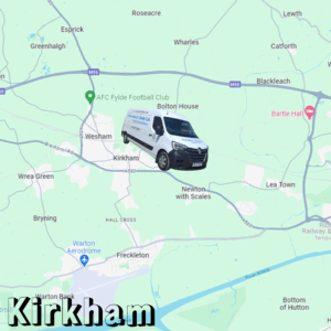 map showing Creative Joinery's van in Kirham