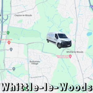 map showing Creative Joinery's van in Whittle-Le-Woods