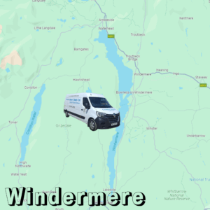 map showing Creative Joinery's van in Windermere