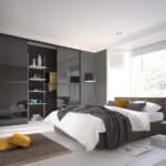 Black Glass Wardrobe With Sliding Doors