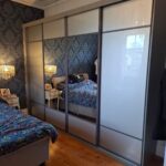 White and Grey Wardrobe With 2 Mirrored Doors