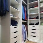 Interior of wardrobe with drawers - White
