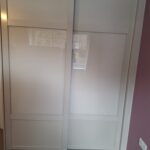 Fitted sliding door wardrobes in neutral colour, Cashmere. Fitted wardrobes in Coppull, Chorley.