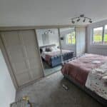 4 door fitted wardrobe Cashmere with double mirror and panels