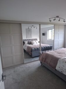 Bespoke Shaker sliding wardrobes fitted in Ashton-In-Makerfield, Wigan by Creative Joinery Bedrooms