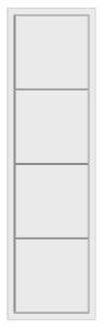 Sculpted vinyl panel for bespoke sliding door wardrobe. Camden 4 panel style.