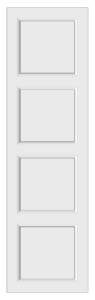 Sculpted vinyl panel for bespoke sliding door wardrobe. Hudson 4 Panel style.