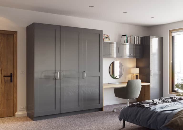 Johnson Wardrobes and Furniture - 3 door grey wardrobe