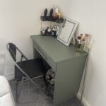 Green vanity table with drawer