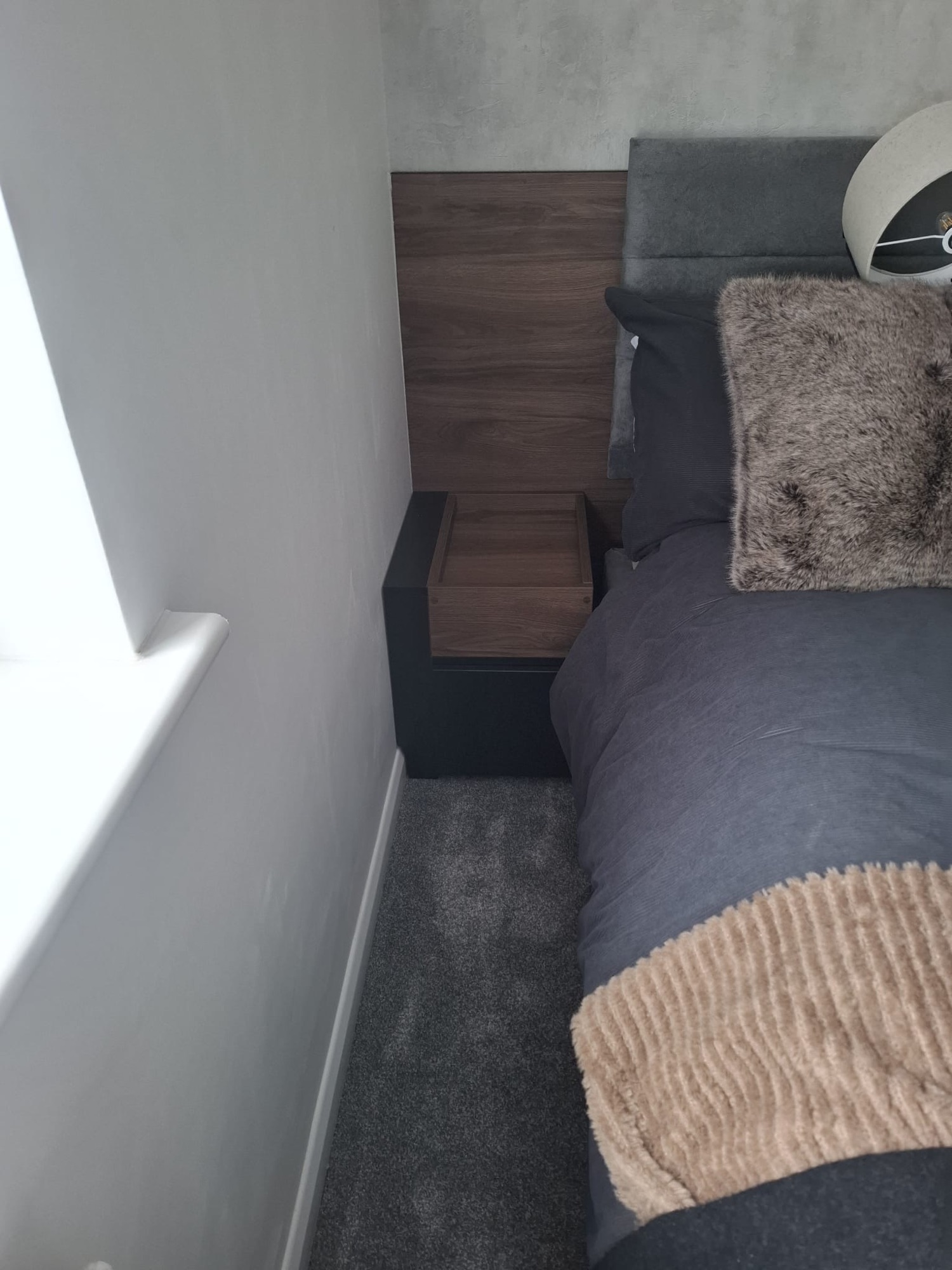Wooden bedside table
