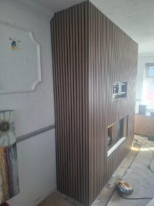 Media Wall In Progress - Panelling Over Chimney Breast - Creative Joinery Chorley
