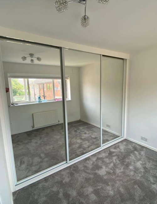 Three Sliding Door Wardrobe - White